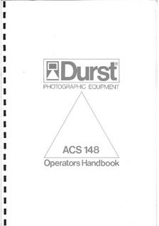 Durst ACS 148 manual. Camera Instructions.